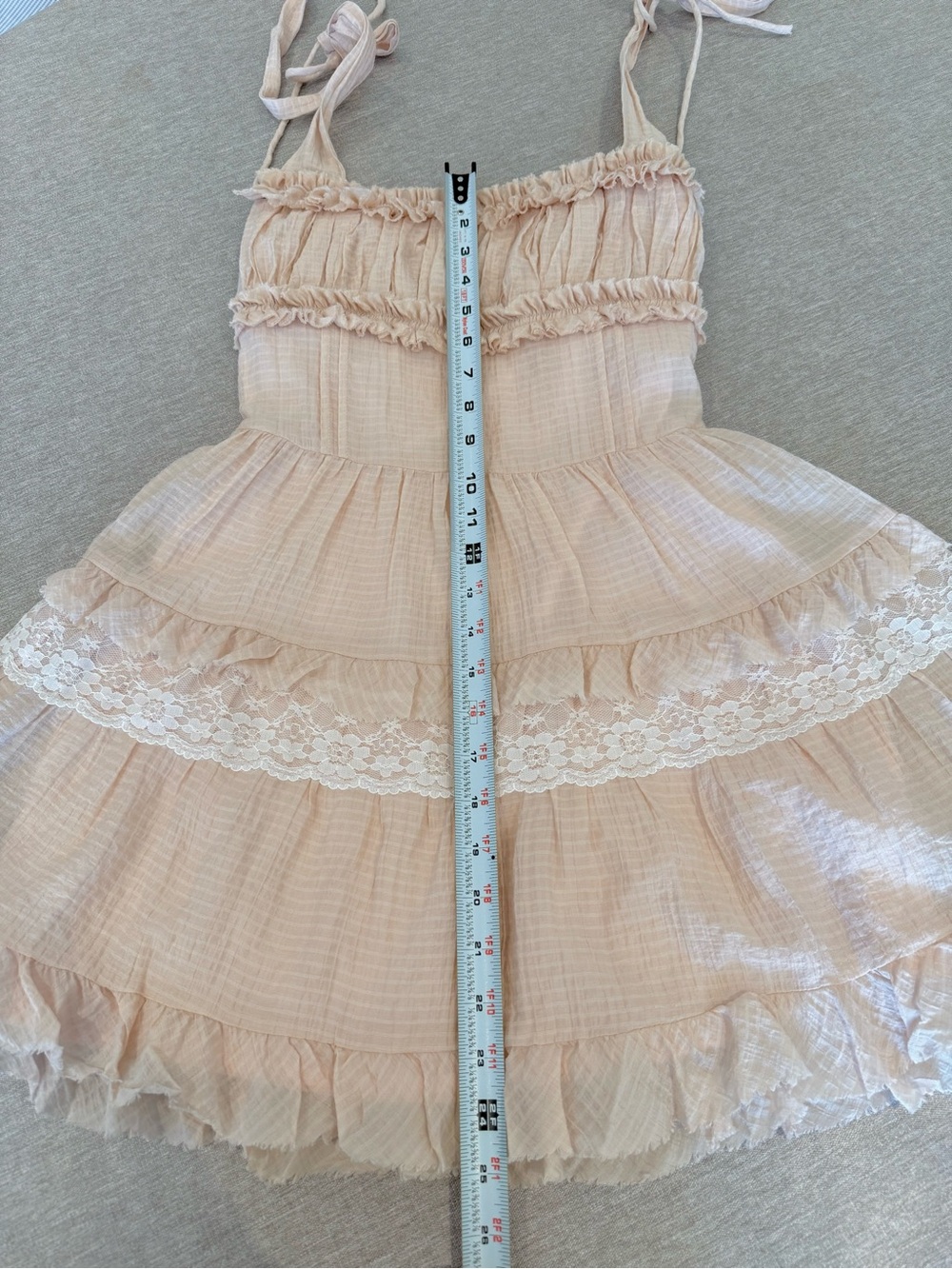 Light Blush Ruffle Tie-Strap Sundress - Picture 3 of 4